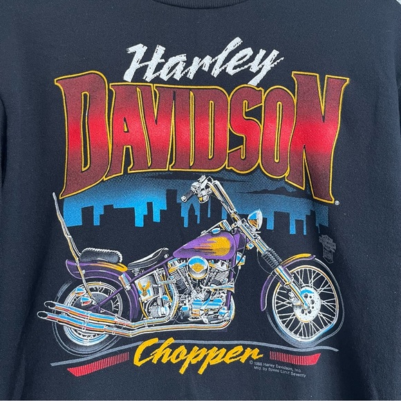 Vintage 1980s Harley Davidson Crewneck Sweatshirt Tophalf Made in USA - Picture 3 of 7